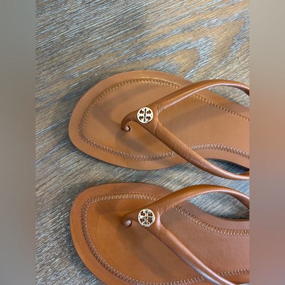 Tory Burch Chelsea Brown Leather Flip Flop sandals size 7 - Picture 2 of 5